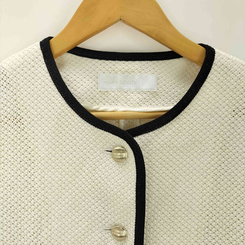 ノーリーズソフィー NOLLEY’S sophi ウォッシャブルギマメッシュパイピングジャケット レディース JPN:36