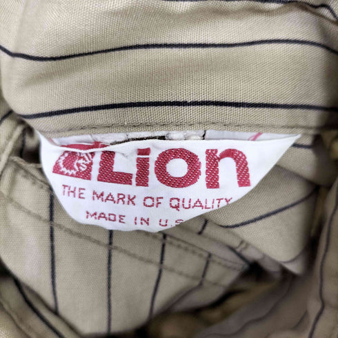 70S Lion USA製 三角タグ Mike Seneca Medical 刺繍 ワッペン ストライプ B.D S/S シャツ メンズ