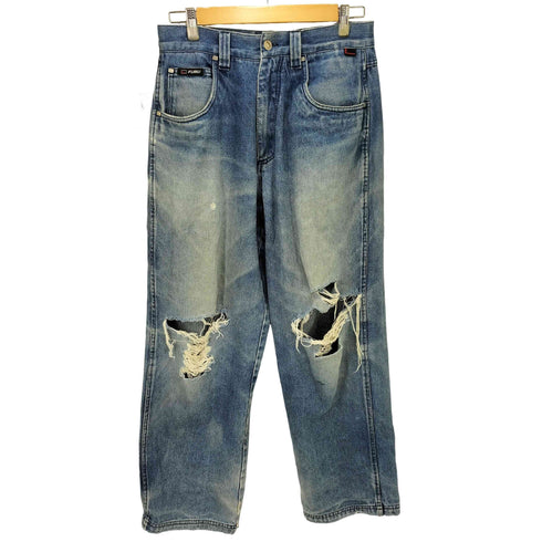 フブ FUBU 90-00S ワイド ダメージ ウォッシュド デニム パンツ メンズ W36 L34