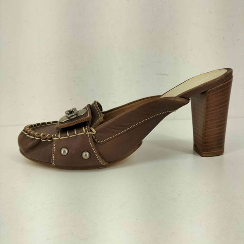 マックスマーラ MAX MARA アッパーデザイン レザー ヒールパンプス レディース JPN:37