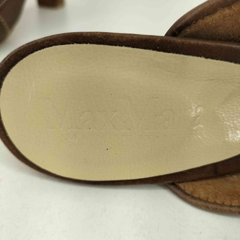 マックスマーラ MAX MARA アッパーデザイン レザー ヒールパンプス レディース JPN:37