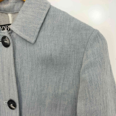ザラ ZARA リネンブレンド ステンカラーコート レディース import:S