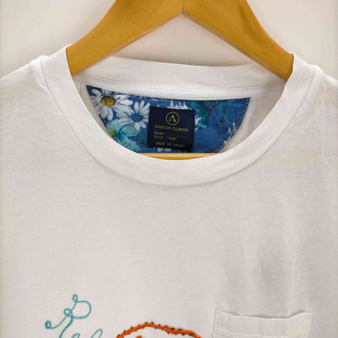 ロストインアルビオン LOST IN ALBION イタリア製 刺繍デザインクルーネックTシャツ メンズ import:M