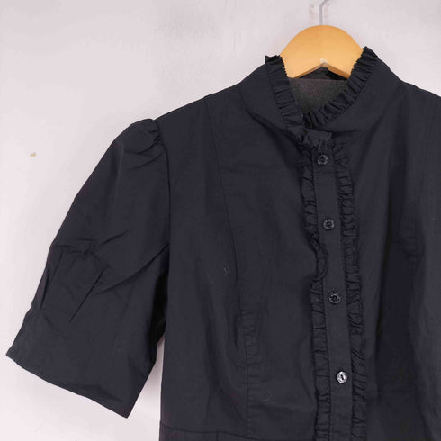バーバリーブラックレーベル BURBERRY BLACK LABEL S/S フリルブラウス レディース 40