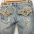 miss me JEANS USA製 ターコイズ スタッズ ブーツカット デニム フレアパンツ Y2K レディース 25