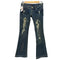 L.A.DENIM ダメージ加工 ベルボトム デニム フレアパンツ Y2K レディース