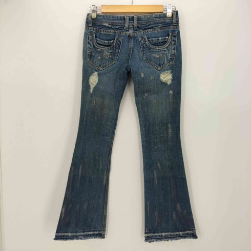L.A.DENIM ダメージ加工 ベルボトム デニム フレアパンツ Y2K レディース