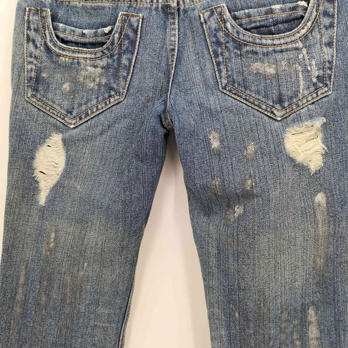 L.A.DENIM ダメージ加工 ベルボトム デニム フレアパンツ Y2K レディース
