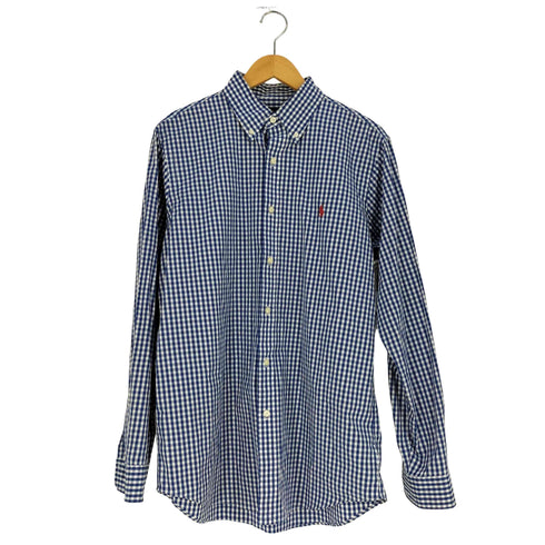 ラルフローレン RALPH LAUREN CLASSIC FIT ポニー刺繍 ギンガムチェック ボタンダウンシャツ メンズ import:M