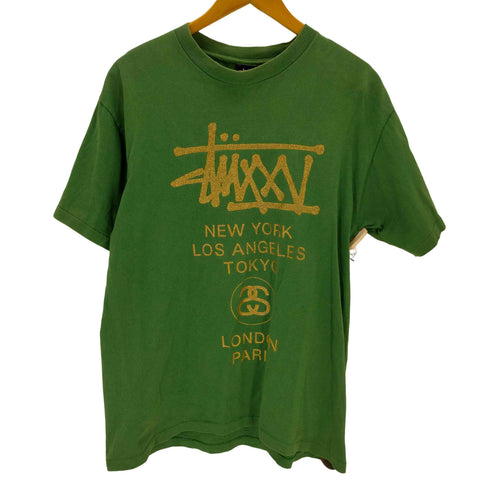 ステューシー Stussy 紺タグ USA製 ラメロゴクルーネックTシャツ メンズ JPN:L