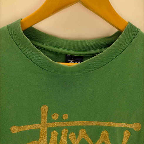 ステューシー Stussy 紺タグ USA製 ラメロゴクルーネックTシャツ メンズ JPN:L