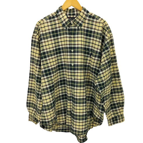 ラルフローレン RALPH LAUREN 90S BIG SHIRT ポニー刺繍 チェック ボタンダウン L/S シャツ メンズ import:XL