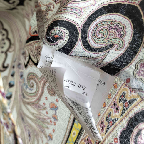 エトロ ETRO イタリア製 シルク100 半袖 総柄 シャツ レディース JPN:38