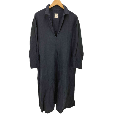 アースエコロコ earth_eco_loco リネン スキッパーワンピース レディース M-L