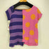 トリココムデギャルソン tricot COMME des GARCONS ダメージ加工 ボーダー マーブル柄 ドッキング S/S Tシャツ レディース