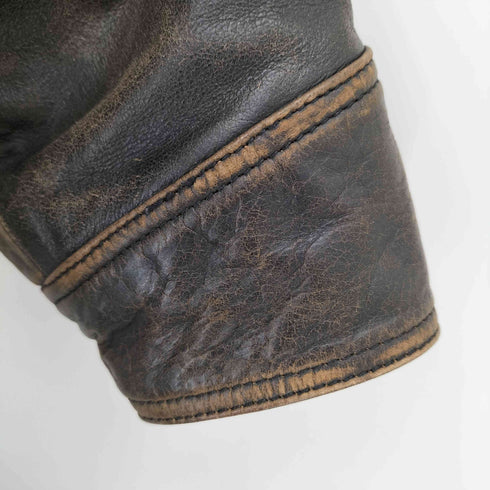 ザラ ZARA 牛革 POCKET LEATHER JACKET メンズ S-M