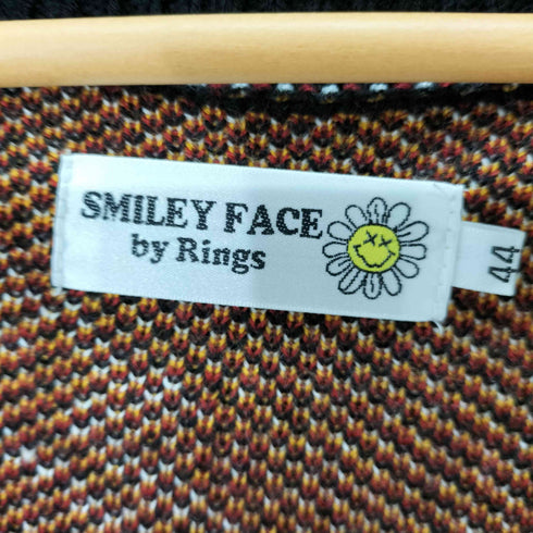 smiley face by rings 総柄アクリルニットカーディガン メンズ JPN:44