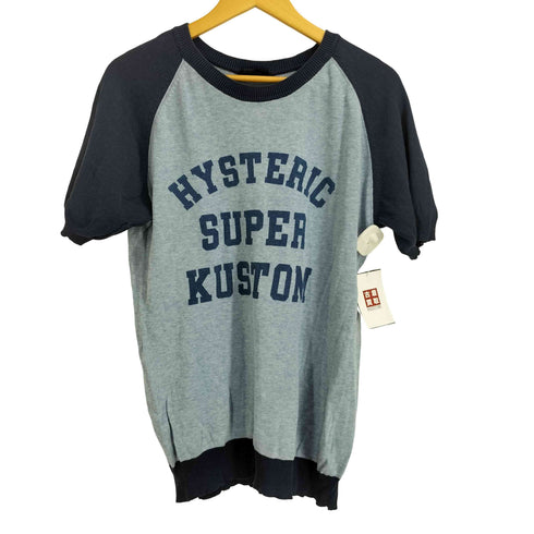 ヒステリックグラマー HYSTERIC GLAMOUR 00S HYSTERIC SUPER KUSTOM 三段ロゴ 染み込みプリント S/S Tシャツ 半袖ニット レディース FREE