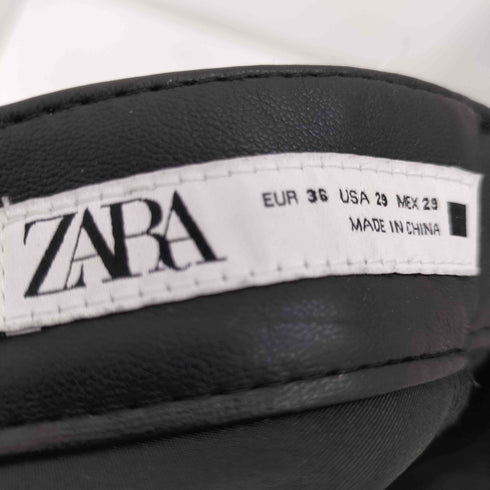 ザラ ZARA フェイクレザーセミフレアパンツ メンズ 36