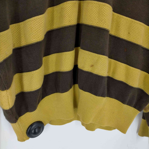 イッセイミヤケ ISSEY MIYAKE ボーダーコットンカットソー 長袖ポロ メンズ JPN:M