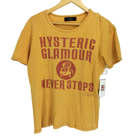 ヒステリックグラマー HYSTERIC GLAMOUR NEVER STOPS ラメボーダー S/S Tシャツ レディース FREE