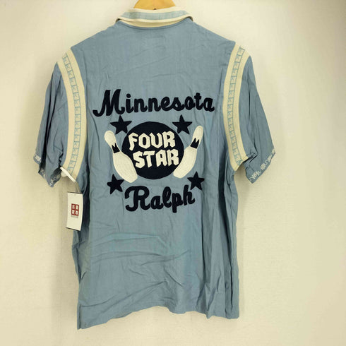 ヒューストン HOUSTON ピン型ボタン バックプリント ボーリングシャツ メンズ import:M