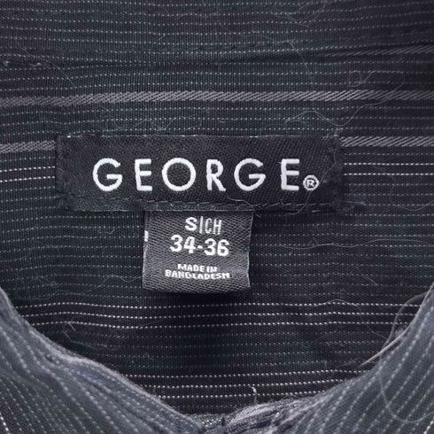 ジョージ GEORGE ストライプ 長袖シャツ メンズ