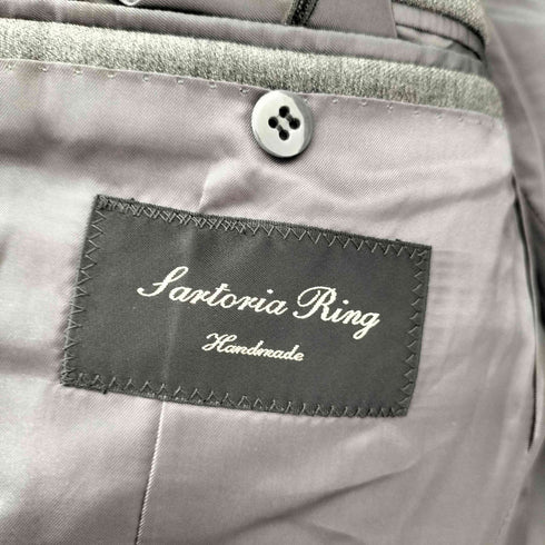 サントリア リング SARTORIA RING GUABELLO社製ウール シングルテーラードジャケット スーツセットアップ メンズ 52