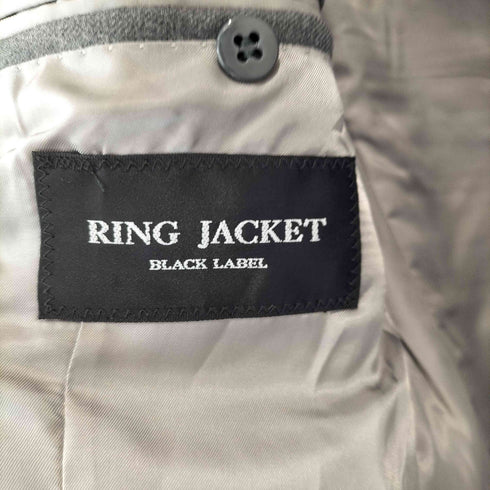 リングジャケット RING JACKET BLACK LABEL ウールシングルテーラードジャケット スーツセットアップ メンズ 48R