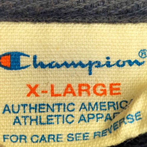 チャンピオン Champion MINNEAPOLIS フロッキープリント ナス紺 パーカー メンズ import:XL