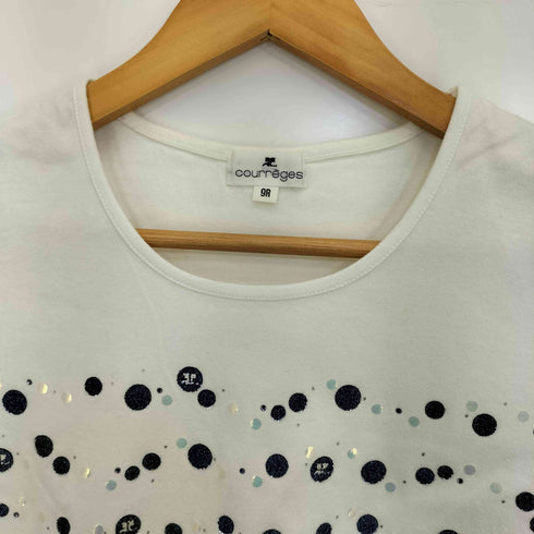 クレージュ courreges ラインストーン 水玉 Tシャツ レディース JPN:9号