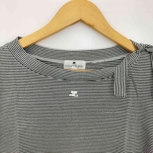 クレージュ courreges ラメ ボーダー Tシャツ レディース JPN:9号