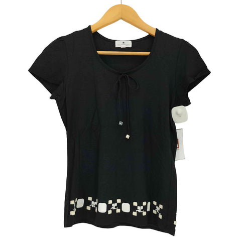 クレージュ courreges 裾ロゴ ビーズ Tシャツ レディース JPN:9号