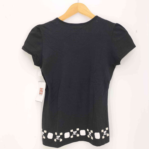クレージュ courreges 裾ロゴ ビーズ Tシャツ レディース JPN:9号