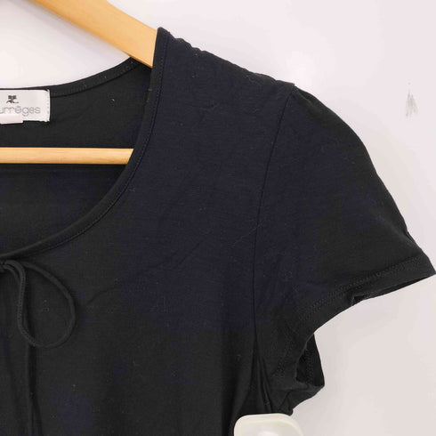 クレージュ courreges 裾ロゴ ビーズ Tシャツ レディース JPN:9号