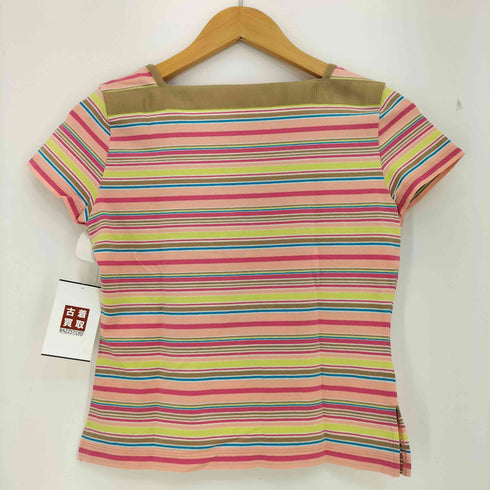 クレージュ courreges スクエアネック ボーダー Tシャツ レディース JPN:9号