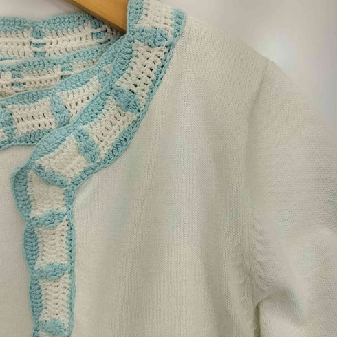 クレージュ courreges クロシェニット切替 半袖ニット&カーディガン アンサンブル レディース JPN:38