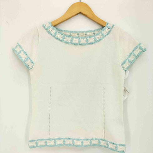 クレージュ courreges クロシェニット切替 半袖ニット&カーディガン アンサンブル レディース JPN:38