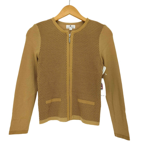 クレージュ courreges フェイクスエード切替 半袖ニット&ジップニット アンサンブル レディース JPN:38