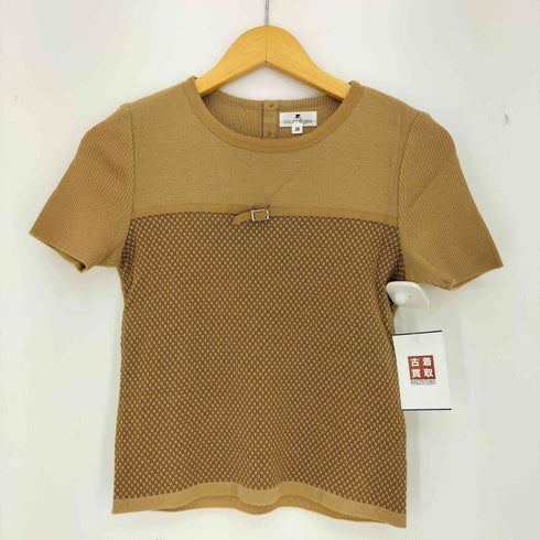クレージュ courreges フェイクスエード切替 半袖ニット&ジップニット アンサンブル レディース JPN:38