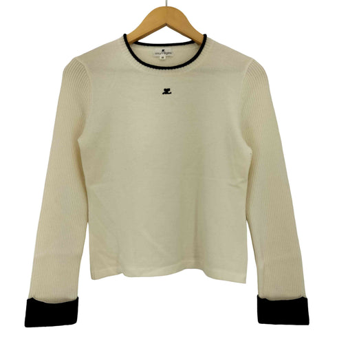 クレージュ courreges アンゴラ混 バイカラー ニット レディース JPN:9号