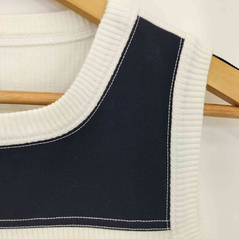 クレージュ courreges リブニット タンクトップ ベスト レディース JPN:9号