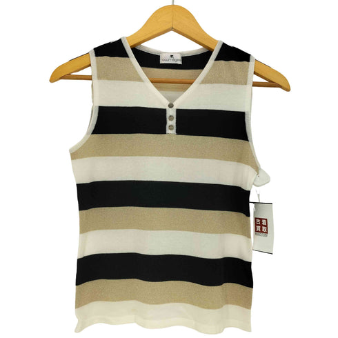 クレージュ courreges ラメ ボーダー ノースリーブ ニット レディース JPN:38