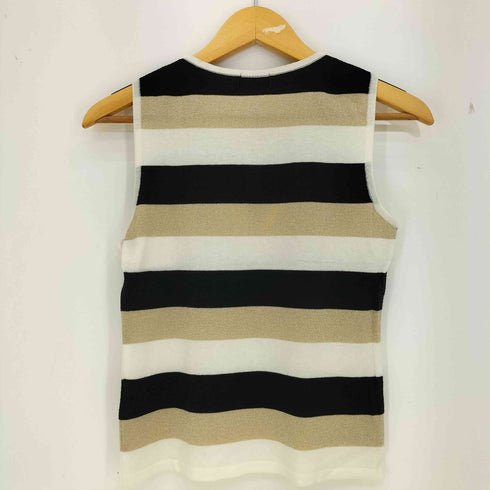 クレージュ courreges ラメ ボーダー ノースリーブ ニット レディース JPN:38