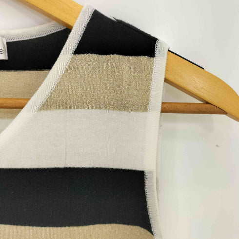 クレージュ courreges ラメ ボーダー ノースリーブ ニット レディース JPN:38