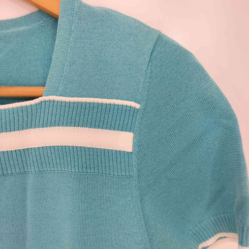 クレージュ courreges スクエアネック 半袖ニット レディース JPN:38
