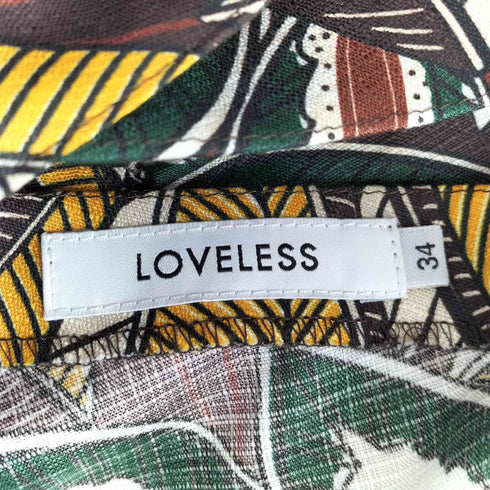 ラブレス LOVELESS リーフプリント カフタンドレス レディース 34