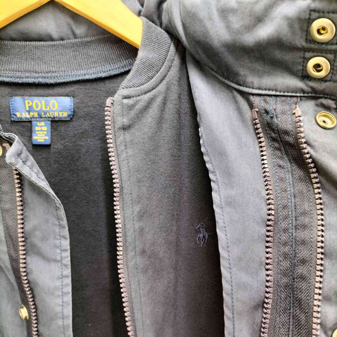 ポロラルフローレン POLO RALPH LAUREN ポニー刺繍 スウェットライナー 付き パッカブルフード ジップアップ フィールドジャケット メンズ import:L
