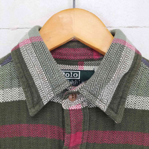 ポロバイラルフローレン Polo by RALPH LAUREN 80s ヘリンボーンチェックシャツ メンズ 160