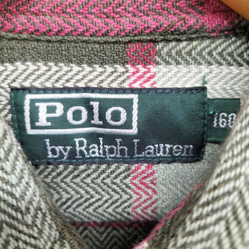 ポロバイラルフローレン Polo by RALPH LAUREN 80s ヘリンボーンチェックシャツ メンズ 160